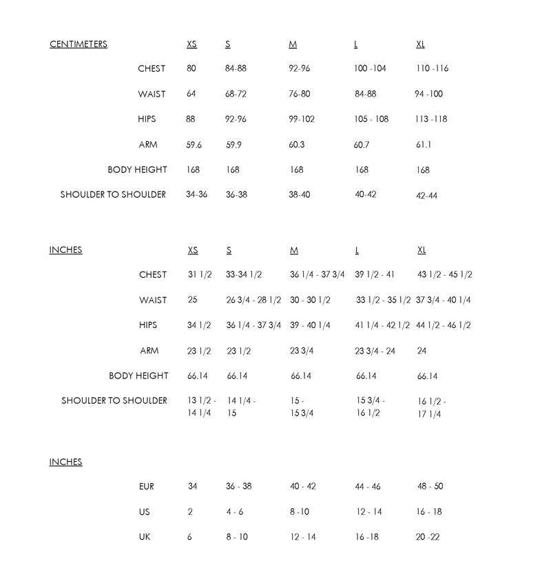 size chart