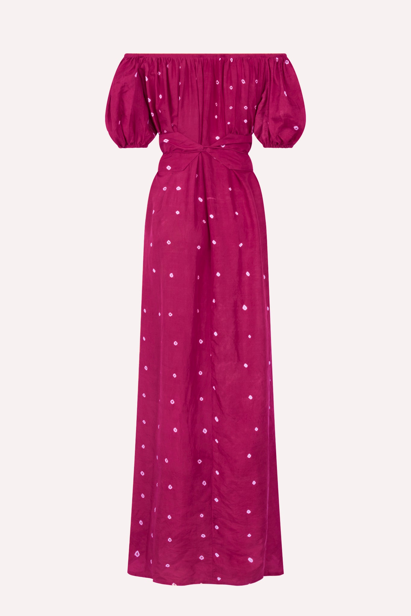 
                  
                    ZAZI Pathani Dress featuring a naturally dyed and eco-printed off-shoulder maxi silhouette with a flowing bohemian design and artisan craftsmanship.
                  
                