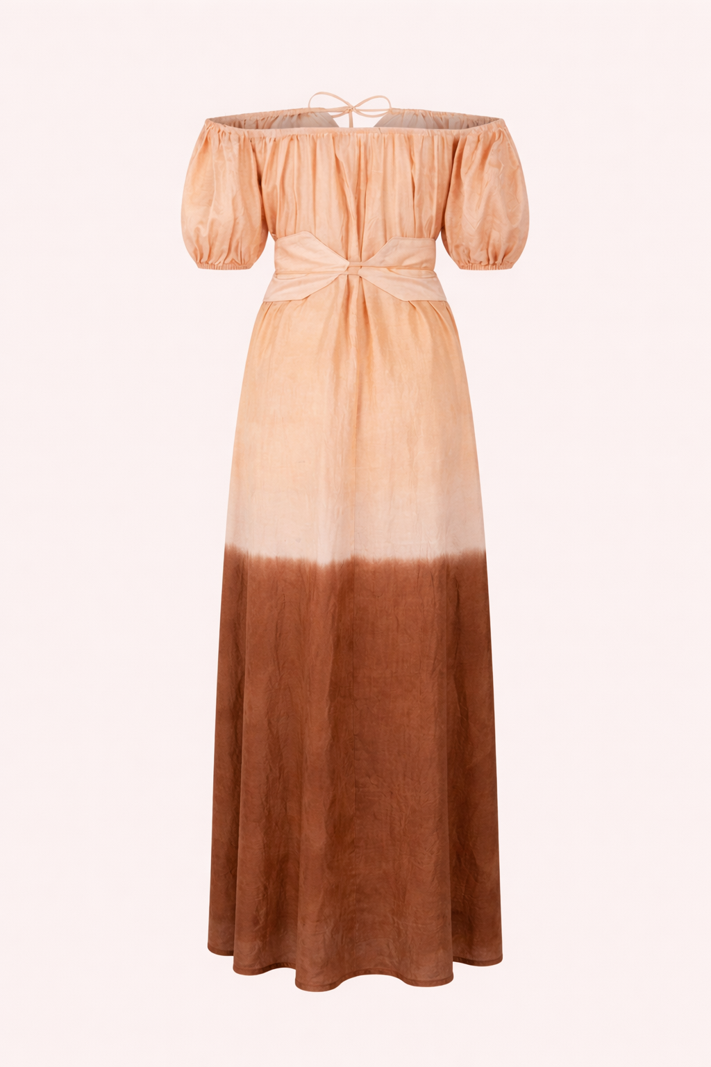 
                  
                    ZAZI Pathani Dress featuring a naturally dyed and eco-printed off-shoulder maxi silhouette with a flowing bohemian design and artisan craftsmanship.
                  
                