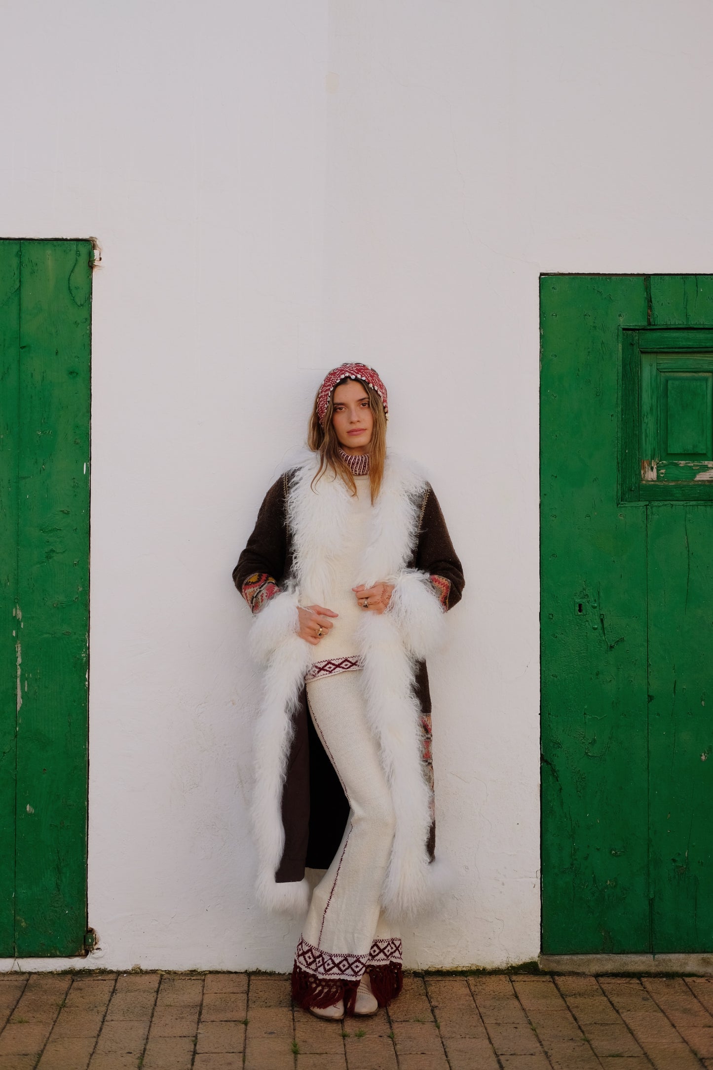 Handmade winter coat crafted from 100% pure Himalayan wool by Kullvi Whims artisans in India.