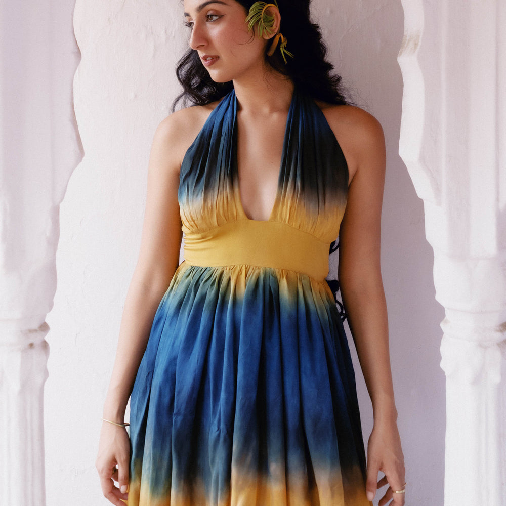 blue sunset dress Simple A-Line Dark Blue Satin Long Prom Dress, Dark Blue Long Formal D –  shopluu main image 1
