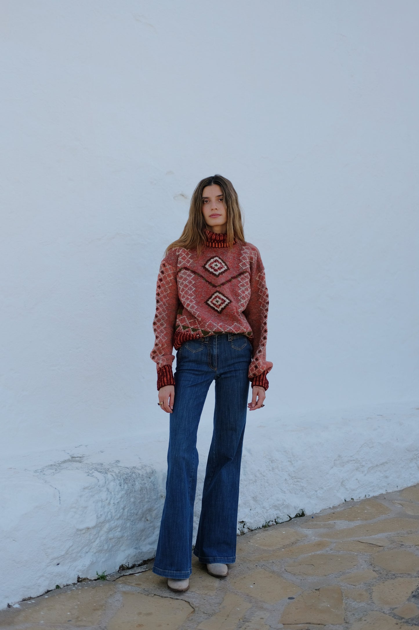 
                  
                    Handcrafted Himalayan wool jumper with puffed sleeves, turtleneck, and ribbed detailing, naturally dyed and handmade by female artisans in India.
                  
                