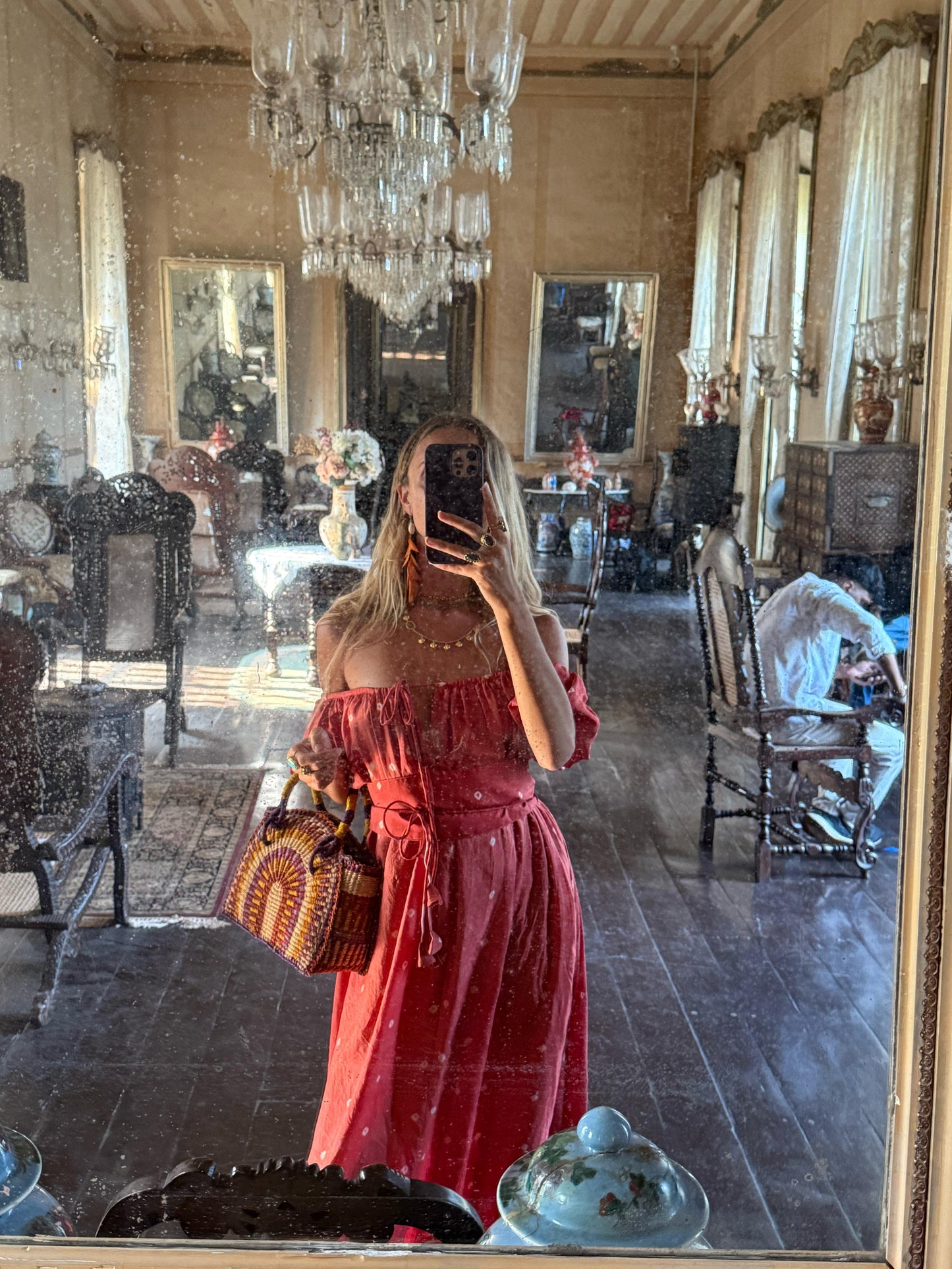 
                  
                    ZAZI Pathani Dress featuring a naturally dyed and eco-printed off-shoulder maxi silhouette with a flowing bohemian design and artisan craftsmanship.
                  
                