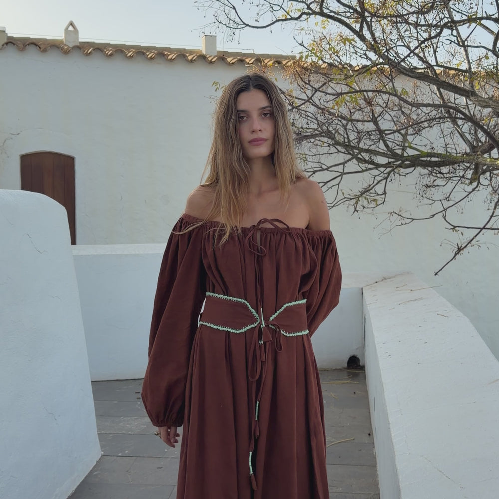 
                  
                    Load and play video in Gallery viewer, SONIA DRESS | CHOCOLATE
                  
                