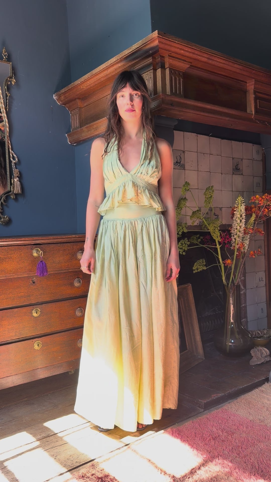
                  
                    Load and play video in Gallery viewer, ZAZI Avani Set in naturally dyed mulberry silk, featuring a feminine bohemian two-piece design with a lightweight and flowing silhouette.
                  
                