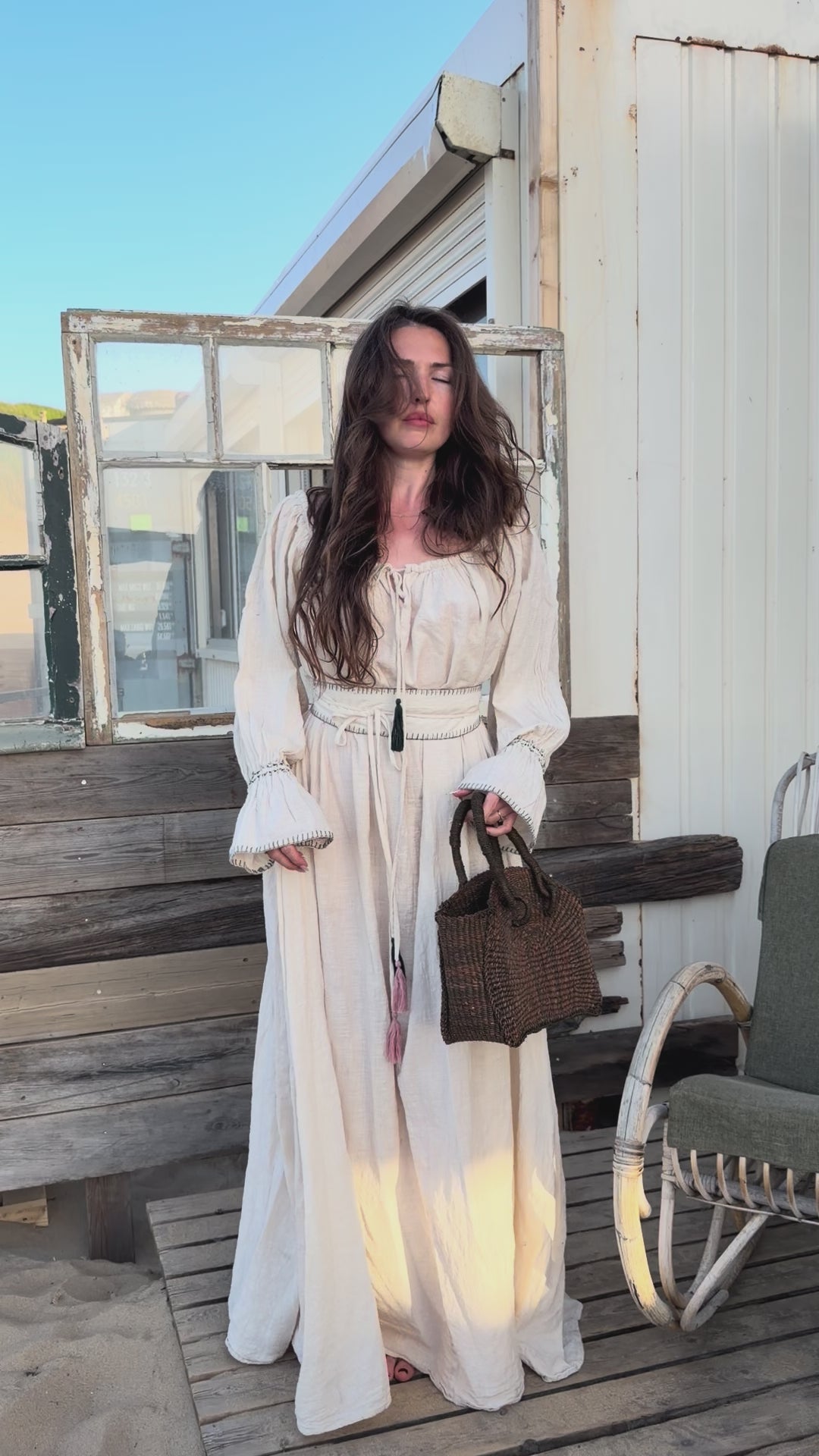 
                  
                    Load and play video in Gallery viewer, VAYANA DRESS | COTTON | IVORY
                  
                